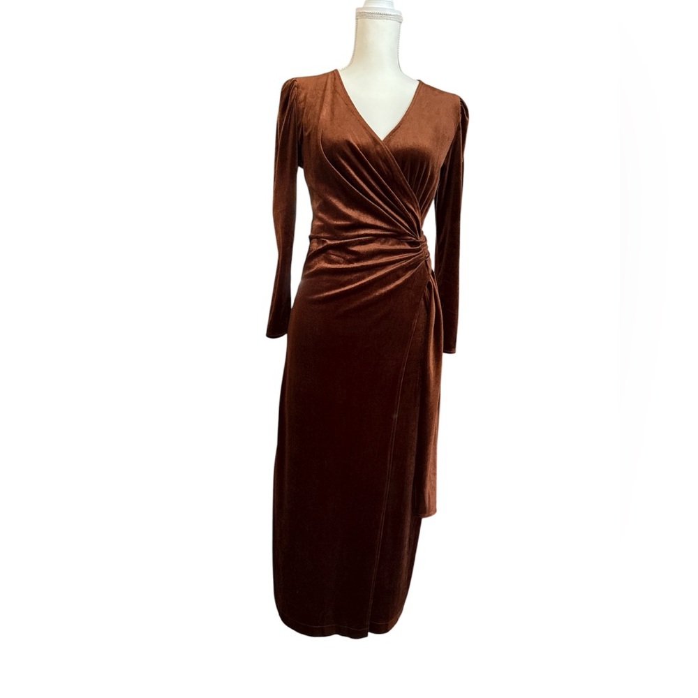 NEW Pretty Garden Brown Velvet Dress